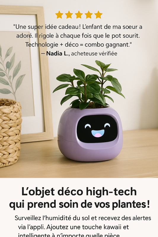 Pot de Fleurs Intelligent à Émotions – Tuya Ivy Connecté, Réactif & Ultra Mignon