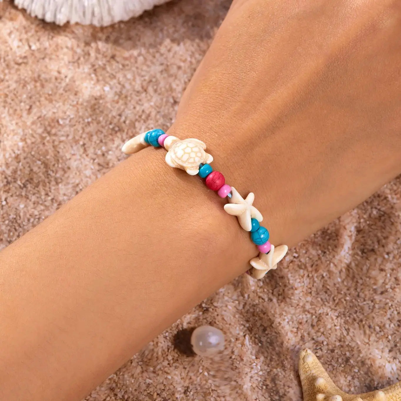 Bracelet Coquillage Bohème – Fait main, réglable, édition été 2025