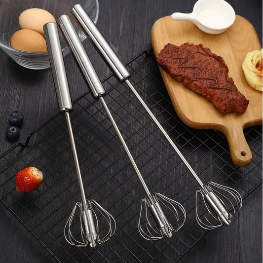 Fouets de Cuisine Automatiques – Pack Inox 3 Tailles (S, M, L)